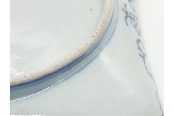古伊万里　染付　丸紋　隅切り　5.3寸　約16cm　食卓を爽やかに彩る正角皿3客セット(葵、団花紋、五寸三分、変形皿、中皿、和皿、和食器)(R-062145)