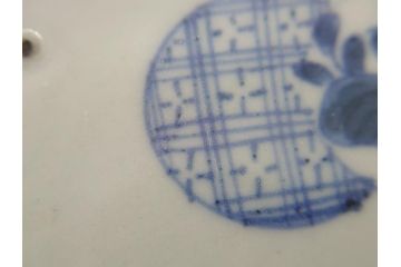 古伊万里　染付　丸紋　隅切り　5.3寸　約16cm　食卓を爽やかに彩る正角皿3客セット(葵、団花紋、五寸三分、変形皿、中皿、和皿、和食器)(R-062145)