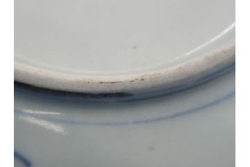 古伊万里　染付　丸紋　隅切り　5.3寸　約16cm　食卓を爽やかに彩る正角皿3客セット(葵、団花紋、五寸三分、変形皿、中皿、和皿、和食器)(R-062145)