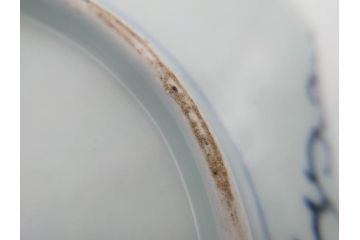 古伊万里　染付　丸紋　隅切り　5.3寸　約16cm　食卓を爽やかに彩る正角皿3客セット(葵、団花紋、五寸三分、変形皿、中皿、和皿、和食器)(R-062146)