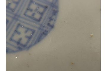 古伊万里　染付　丸紋　隅切り　5.3寸　約16cm　食卓を爽やかに彩る正角皿3客セット(葵、団花紋、五寸三分、変形皿、中皿、和皿、和食器)(R-062147)