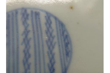 古伊万里　染付　丸紋　隅切り　5.3寸　約16cm　食卓を爽やかに彩る正角皿3客セット(葵、団花紋、五寸三分、変形皿、中皿、和皿、和食器)(R-062147)
