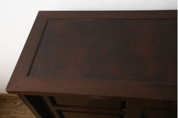 中古　松本民芸家具　シックで落ち着いた佇まいが魅力的なA型下駄箱(収納棚、戸棚、キャビネット)(定価約34万円)(R-062150)