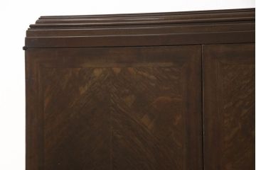 和製アンティーク　昭和中期　大正ロマン　ナラ材　たっぷり収納が嬉しい!!趣ある色合いがレトロな雰囲気を高める洋風レコードケース(レコードキャビネット、収納棚、戸棚)(R-062156)