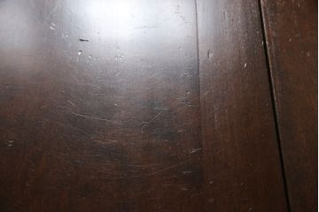 和製ビンテージ　北海道民芸家具　絶版品　収納に便利な本棚付き!!シックなライティングビューロー(簿記机、引き出し、ブックシェルフ、本棚、飾り棚、収納棚、ワークデスク、在宅ワーク、在宅用、ヴィンテージ) (R-062162)