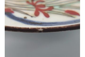 江戸期　色絵　染付　花文　5寸　15　食卓を華やかに彩る深皿2客セット(五寸、リム皿、中皿、和食器、和皿)(R-062165)