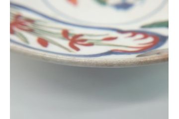 江戸期　色絵　染付　花文　5寸　15　食卓を華やかに彩る深皿2客セット(五寸、リム皿、中皿、和食器、和皿)(R-062166)