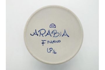 ARABIA FINLAND　アネモネ　Ulla Procope(ウラ・プロコッペ)　約23cm　青のアネモネが大胆に描かれた存在感のあるボウル(アラビア、フィンランド、Anemone、Sモデル、北欧食器)(R-062167)