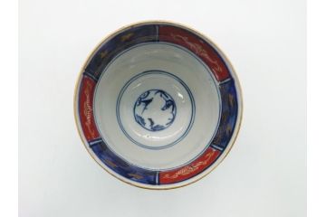 明治期　上手物　伊万里　色絵　お茶の時間を華やかに演出する湯呑み2客セット(大・小)(和食器、茶器、茶道具)(R-062168)