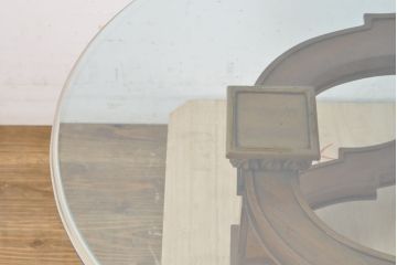 中古　DREXEL HERITAGE(ドレクセルヘリテイジ)　FRANCESCA(フランチェスカ)シリーズ　エレガントなデザインの脚が魅力的なガラス天板のカクテルテーブル(センターテーブル、ローテーブル、リビングテーブル、ガラステーブル)(定価約48万円)(R-062173)