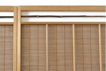 ビンテージ建具　1980年　松竹梅　上品な和の雰囲気を高める御簾戸4枚セット(戸、簀戸、葭戸、夏障子、夏戸、葦戸、引き戸)(R-062174)