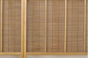 ビンテージ建具　1980年　松竹梅　上品な和の雰囲気を高める御簾戸4枚セット(戸、簀戸、葭戸、夏障子、夏戸、葦戸、引き戸)(R-062174)