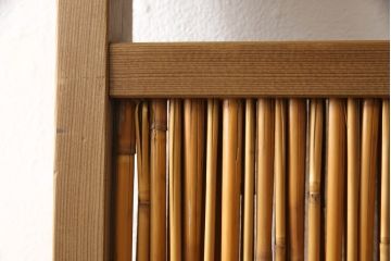 中古　民芸家具　和の風情を醸し出す衝立て(パーテーション、つい立て、衝い立て、仕切り)(R-062175)