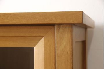 中古　美品　国産家具　和室・洋室どちらにも合う!!和モダンデザインの水屋箪笥(食器棚、収納棚、重ね戸棚、飾り棚、キャビネット)(R-062176)