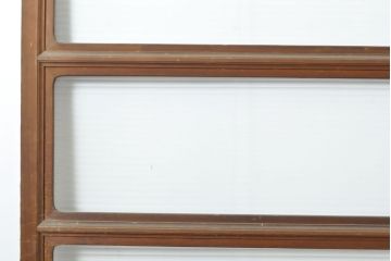 アンティーク建具　モール・ゆらゆら・ダイヤガラス　シンプルながらも丁寧に面取りされたガラス戸2枚セット(引き戸、建具)(R-062178)