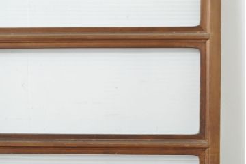 アンティーク建具　モール・ゆらゆら・ダイヤガラス　シンプルながらも丁寧に面取りされたガラス戸2枚セット(引き戸、建具)(R-062178)