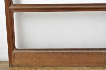 アンティーク建具　モール・ゆらゆら・ダイヤガラス　シンプルながらも丁寧に面取りされたガラス戸2枚セット(引き戸、建具)(R-062178)