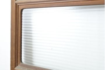 アンティーク建具　モール・ゆらゆら・ダイヤガラス　シンプルながらも丁寧に面取りされたガラス戸2枚セット(引き戸、建具)(R-062178)