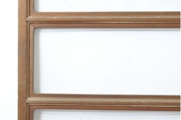 アンティーク建具　モール・ゆらゆら・ダイヤガラス　シンプルながらも丁寧に面取りされたガラス戸2枚セット(引き戸、建具)(R-062179)