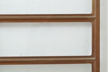 アンティーク建具　モール・ゆらゆら・ダイヤガラス　シンプルながらも丁寧に面取りされたガラス戸2枚セット(引き戸、建具)(R-062179)