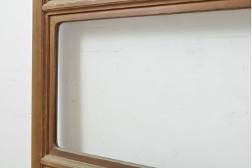 アンティーク建具　モール・ゆらゆら・ダイヤガラス　シンプルながらも丁寧に面取りされたガラス戸2枚セット(引き戸、建具)(R-062179)