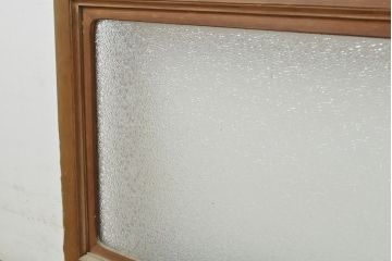 アンティーク建具　モール・ゆらゆら・ダイヤガラス　シンプルながらも丁寧に面取りされたガラス戸2枚セット(引き戸、建具)(R-062179)