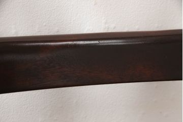 中古　九州民芸家具　すらりと伸びた後ろ脚と滑らかな木肌が上品なラダーバックチェア2脚セット(ダイニングチェア、板座チェア、イス、椅子)(R-062185)