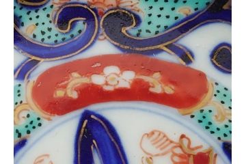 明治期　伊万里焼　色絵　金彩　花文　4寸皿　約12cm　色彩豊かで食卓に華やぎをもたらす小皿5客セット(四寸、赤絵、和食器、和皿)(R-062189)