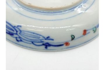 明治期　伊万里焼　色絵　金彩　花文　4寸皿　約12cm　色彩豊かで食卓に華やぎをもたらす小皿5客セット(四寸、赤絵、和食器、和皿)(R-062189)