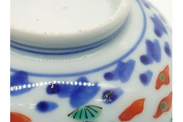江戸期　萬暦年製　古伊万里　色絵　染付　稀少図柄　馬　3.8寸　約11.5cm　生き生きとした馬の絵付けが魅力の蓋付き茶碗2客セット(和食器、三寸八分)(R-062193)
