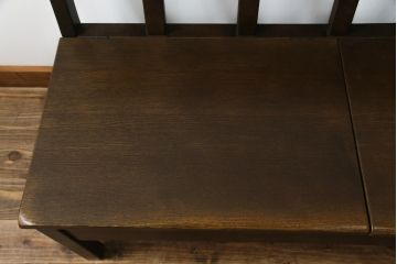中古　美品　オーク材　柏木工(KASHIWA)　WILDERNESS(ウィルダネス)　座面下収納付き!!木の温かみを感じられる2人掛けベンチ(長椅子、板座チェア、長イス)(定価約14万円)(R-062198)