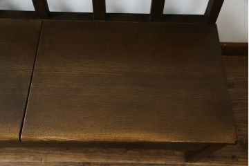 中古　美品　オーク材　柏木工(KASHIWA)　WILDERNESS(ウィルダネス)　座面下収納付き!!木の温かみを感じられる2人掛けベンチ(長椅子、板座チェア、長イス)(定価約14万円)(R-062198)