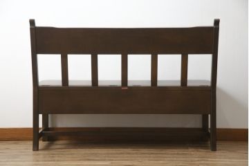 中古　美品　オーク材　柏木工(KASHIWA)　WILDERNESS(ウィルダネス)　座面下収納付き!!木の温かみを感じられる2人掛けベンチ(長椅子、板座チェア、長イス)(定価約14万円)(R-062198)