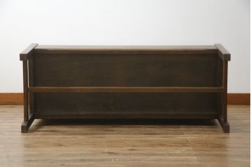 中古　美品　オーク材　柏木工(KASHIWA)　WILDERNESS(ウィルダネス)　座面下収納付き!!木の温かみを感じられる2人掛けベンチ(長椅子、板座チェア、長イス)(定価約14万円)(R-062198)