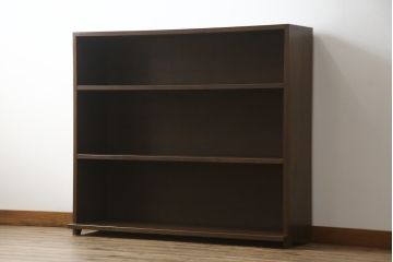 和製アンティーク　昭和初期　ナラ材　シンプルなデザインでお部屋に馴染みやすい本棚(ブックシェルフ、収納棚、飾り棚、ディスプレイ棚、陳列棚)(R-062199)