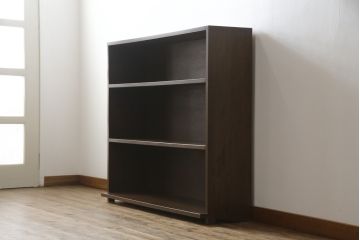 和製アンティーク　昭和初期　ナラ材　シンプルなデザインでお部屋に馴染みやすい本棚(ブックシェルフ、収納棚、飾り棚、ディスプレイ棚、陳列棚)(R-062199)