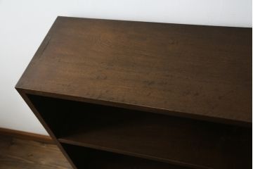 和製アンティーク　昭和初期　ナラ材　シンプルなデザインでお部屋に馴染みやすい本棚(ブックシェルフ、収納棚、飾り棚、ディスプレイ棚、陳列棚)(R-062199)