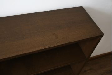 和製アンティーク　昭和初期　ナラ材　シンプルなデザインでお部屋に馴染みやすい本棚(ブックシェルフ、収納棚、飾り棚、ディスプレイ棚、陳列棚)(R-062199)