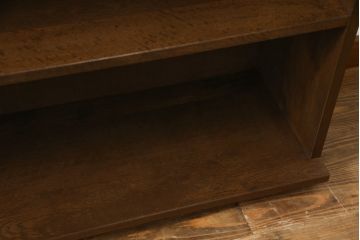 和製アンティーク　昭和初期　ナラ材　シンプルなデザインでお部屋に馴染みやすい本棚(ブックシェルフ、収納棚、飾り棚、ディスプレイ棚、陳列棚)(R-062199)