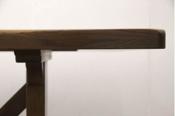 中古　美品　柏木工(KASHIWA)　WILDERNESS(ウィルダネス)　ナラ材　KT14H　美しい杢目とシックな色合いが魅力のダイニングテーブル(4人掛け、4P、6人掛け、6P、食卓)(定価約26万円)(R-062200)