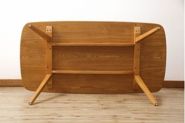 イギリスビンテージ　ERCOL(アーコール)　Windsor(ウィンザー)シリーズ　シンプルで洗練されたデザインの北欧風ダイニングテーブル(4人掛け、4P、6人掛け、6P、食卓、ヴィンテージ)(R-062202)