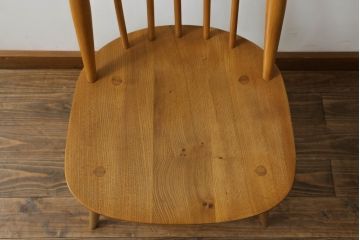 イギリスビンテージ　ERCOL(アーコール)　ゴールドスミス　北欧テイストのお部屋におすすめ!!洗練された佇まいが魅力的なチェア (ダイニングチェア、椅子、イス、板座チェア、ヴィンテージ)(R-062205)