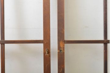 アンティーク建具　ノスタルジックな雰囲気が魅力のガラス戸2枚セット(引き戸)(R-062211)
