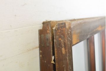 アンティーク建具　ノスタルジックな雰囲気が魅力のガラス戸2枚セット(引き戸)(R-062211)