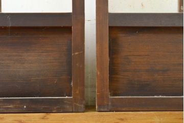 アンティーク建具　ノスタルジックな雰囲気が魅力のガラス戸2枚セット(引き戸)(R-062212)