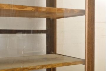 和製アンティーク　ナラ材　店舗の雰囲気づくりに取り入れたいレトロなガラスケース(ショーケース、飾り棚、陳列棚、店舗什器)(R-062213)