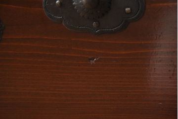 和製アンティーク　明治大正期　檜(ヒノキ)材　閂(かんぬき)付き　時を重ねた木の味わいと古びた風合いの金具が趣深い松本衣装箪笥(時代箪笥、整理タンス、古箪笥、収納たんす、引き出し、サイドチェスト)(R-062219)