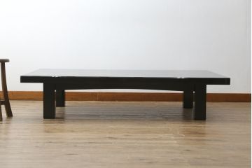 中古　輪島塗り　浜高悦朗作　繊細なタッチで描かれた花と扇の意匠が雅な雰囲気を醸し出す座卓(ローテーブル、センターテーブル、リビングテーブル)(R-062222)