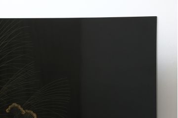 中古　輪島塗り　加治武作　飛び立つ鶴の美しさに目が奪われる衝立て(仕切り、パーテーション、つい立て)(R-062225)