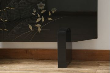 中古　輪島塗り　加治武作　飛び立つ鶴の美しさに目が奪われる衝立て(仕切り、パーテーション、つい立て)(R-062225)